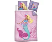 Barbie Dekbedovertrek, Zeemeermin - Eenpersoons - 140 x 200 + 65 x 65 cm - Katoen
