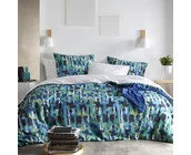 De Witte Lietaer Dekbedovertrek, Checkered Sea Green - 140 x 220 cm + 60 x 70 cm - Katoen Perkal