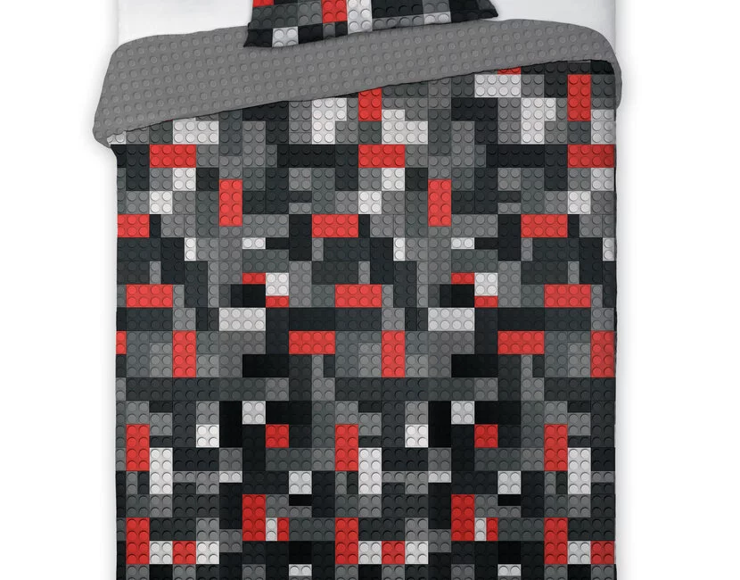 Bricks Dekbedovertrek Cool Dark - 140 x 200 cm + 70 x 90 cm - Katoen