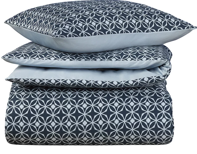 De Witte Lietaer Dekbedovertrek Katoen Satijn, Nickel Blue Fog - 140 x 200/220 + 60 x 70 cm