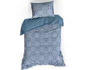 De Witte Lietaer Dekbedovertrek Katoen Satijn, Henna Blue Horizon - 140 x 200/220 + 60 x 70 cm