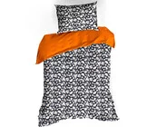 De Witte Lietaer Dekbedovertrek Katoen Satijn, Ginger Tiger Blossom Orange - 140 x 200/220 + 60 x 70 cm