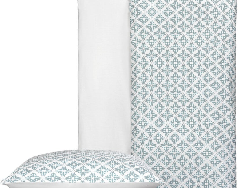 De Witte Lietaer Dekbedovertrek Katoen Satijn, Azulejos Tourmalin - 140 x 200/220 + 60 x 70 cm