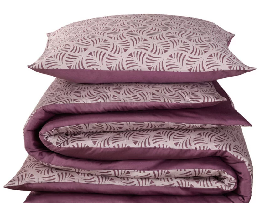 De Witte Lietaer Dekbedovertrek Katoen Satijn, Flow Black Plum - 140 x 200/220 + 60 x 70 cm