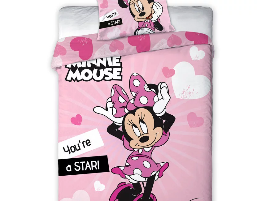 Disney Minnie Mouse Dekbedovertrek, Star - 140 x 200 + 63 x 63 cm - Polyester