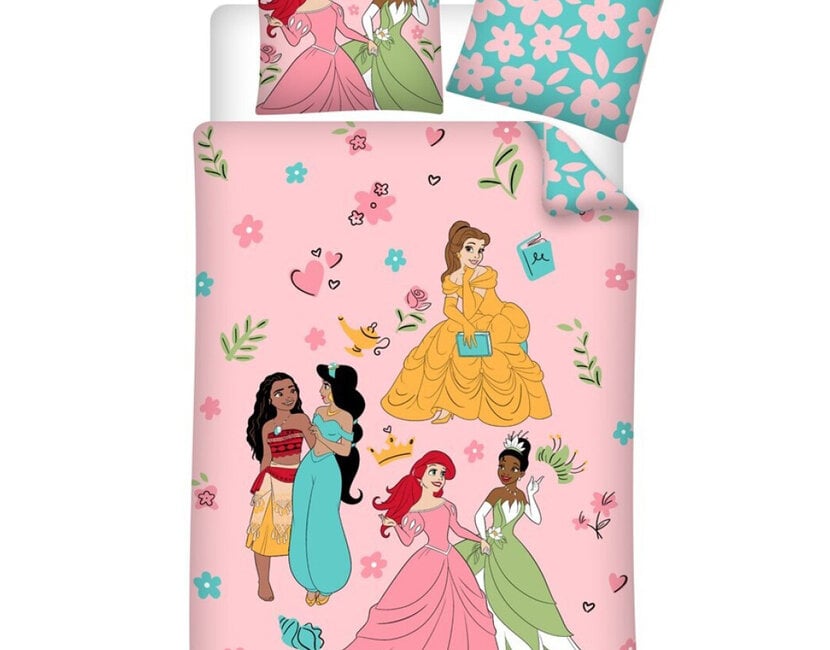 Disney Princess Dekbedovertrek, Princess Party - Eenpersoons - 140 x 200 + 65 x 65 cm - Katoen