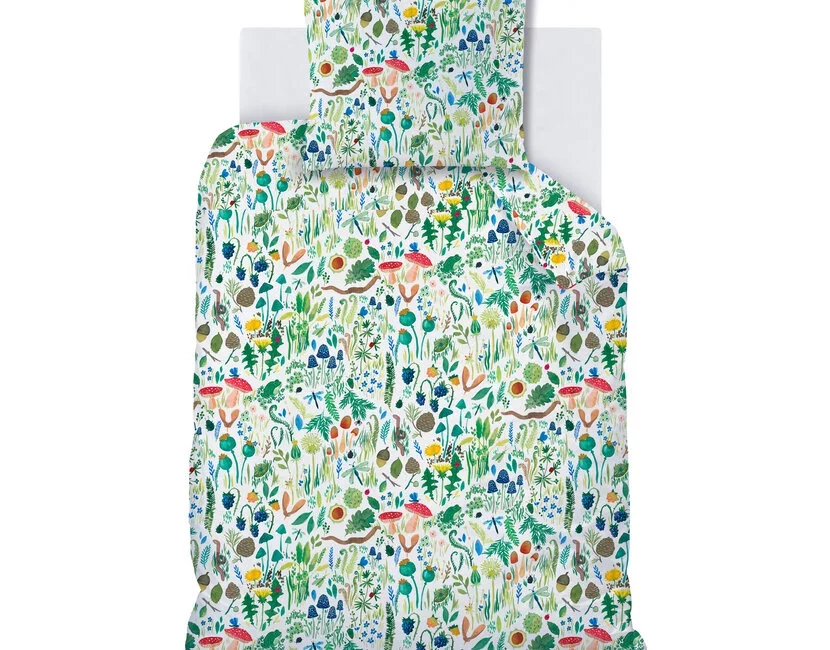 Wee Blue Bell Dekbedovertrek Fauna Flora - 140 x 200 + 63 x 63 cm - Katoen