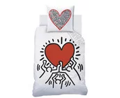 Keith Haring Dekbedovertrek Red Love - 140 x 200 + 63 x 63 cm - Katoen