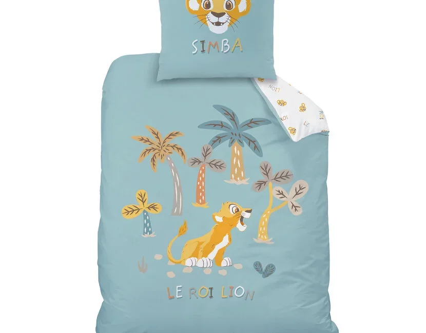 Disney The Lion King Dekbedovertrek, Savana - Eenpersoons - 140 x 200 + 63 x 63 cm - Katoen