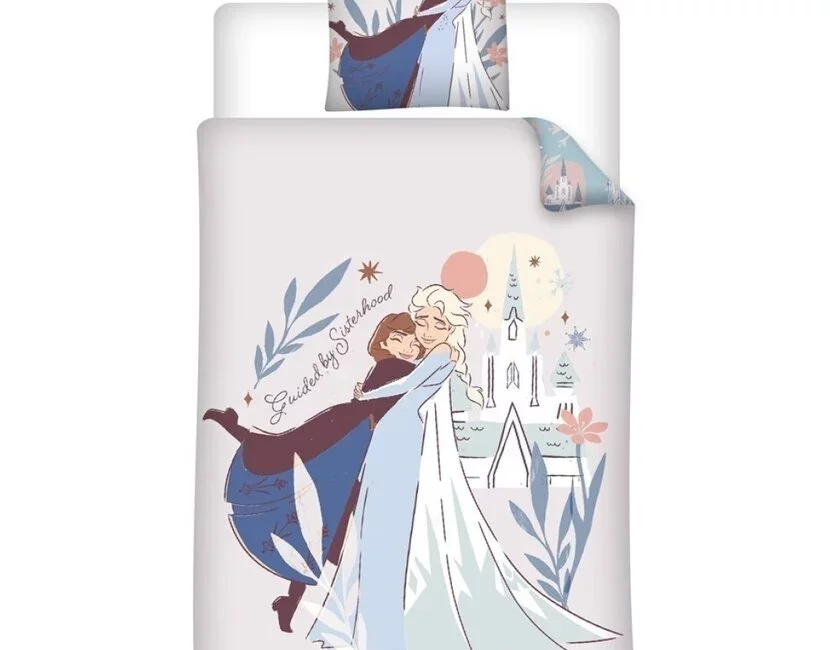 Disney Frozen Dekbedovertrek, Sisterhood - Eenpersoons - 140 x 200 + 65 x 65 cm - Katoen