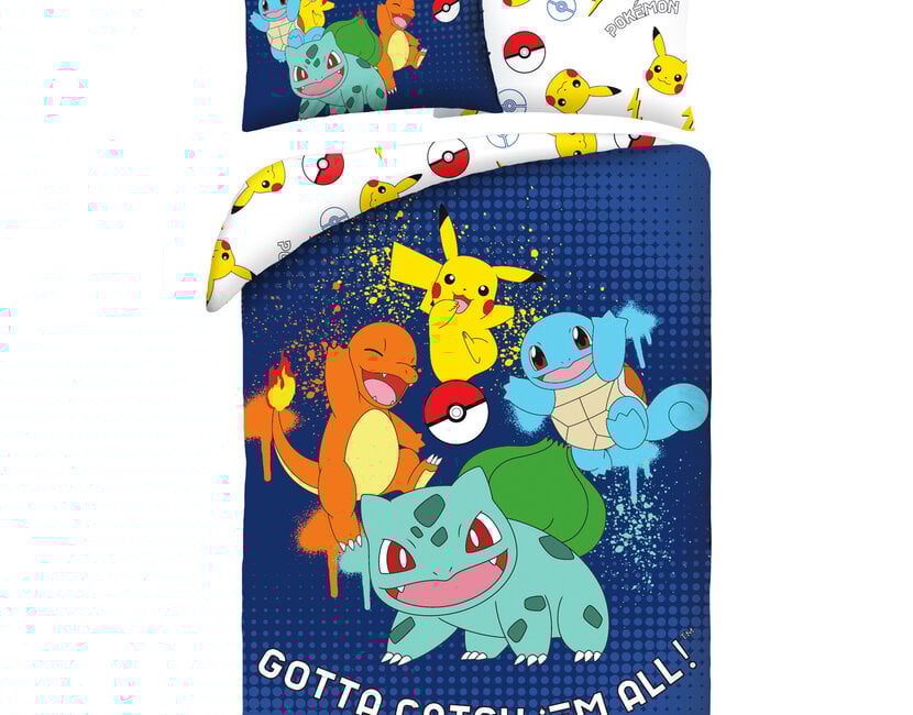 Pokemon Dekbedovertrek Catch - 140 x 200 cm  / 70 x 90 cm - Polyester
