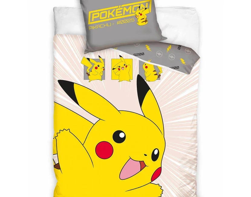 Pokemon Dekbedovertrek, Icon - Eenpersoons - 140 x 200 + 70 x 80 cm - Katoen