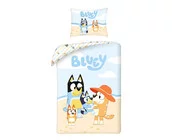 Bluey dekbedovertrek, Beach Time - Eenpersoons - 140 x 200 cm / 70 x 90 cm - Katoen