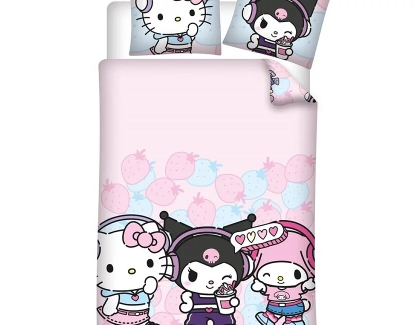 Sanrio Dekbedovertrek Friends - 140 x 200 + 65 x 65 cm - Polykatoen