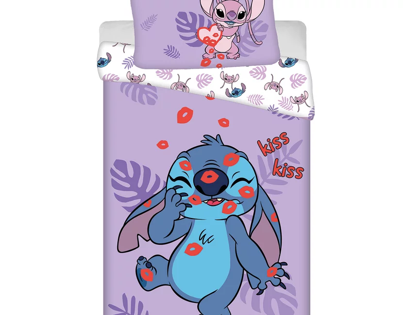 Disney Lilo & Stich Dekbedovertrek Kisses - 140 x 200 cm + 70 x 90 cm - Katoen