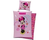 Disney Minnie Mouse Dekbedovertrek, Pretty Pink - Eenpersoons - 140 x 200 + 60 x 70 cm - Katoen