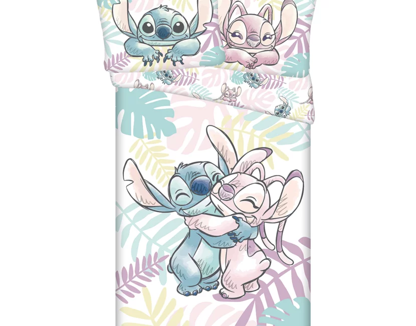 Disney Lilo & Stitch Dekbedovertrek, Leaves - Eenpersoons - 140 x 200 cm / 60 x 80 cm - Katoen