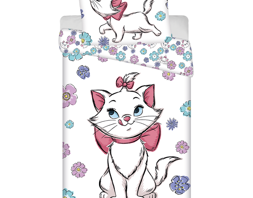 Disney Aristocats Dekbedovertrek, Flowers - Eenpersoons 140 x 200 + 70 x 90 cm - Katoen