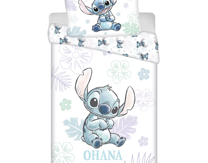 Disney Lilo & Stitch Dekbedovertrek, Ohana- Eenpersoons 140 x 200 + 70 x 90 cm - Katoen