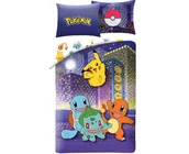 Pokemon Dekbedovertrek, City - Eenpersoons - 140 x 200 + 70 x 90 cm - Polyester