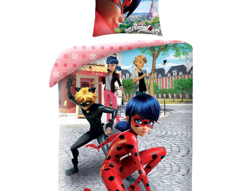 Miraculous Dekbedovertrek, Kwami - Eenpersoons - 140 x 200 + 70 x 90 cm - Polyester