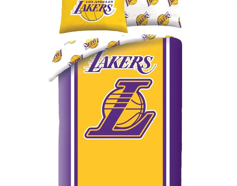 LA Lakers Dekbedovertrek, Logo - Eenpersoons - 140 x 200 + 70 x 90 cm - Polyester