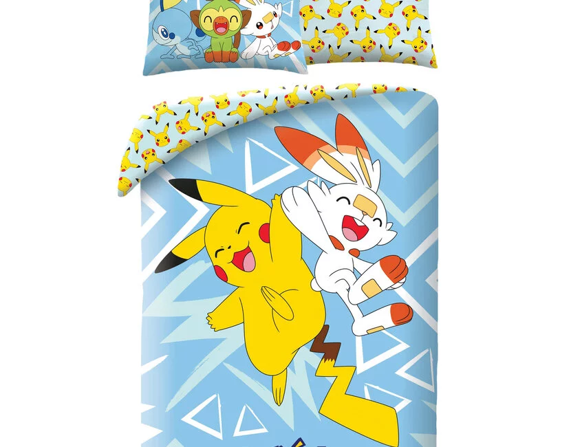 Pokemon Dekbedovertrek, Junior - Eenpersoons - 140 x 200 + 70 x 90 cm - Polyester