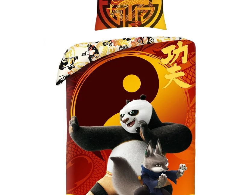 Kung Fu Panda Dekbedovertrek, Qin Na - Eenpersoons - 140 x 200 + 70 x 90 cm  - Katoen