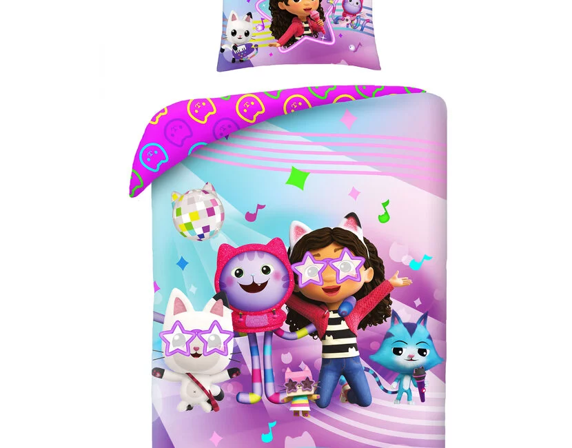 Gabby's Poppenhuis Dekbedovertrek, Stars - Eenpersoons - 140 x 200 + 70 x 90 cm  - Katoen
