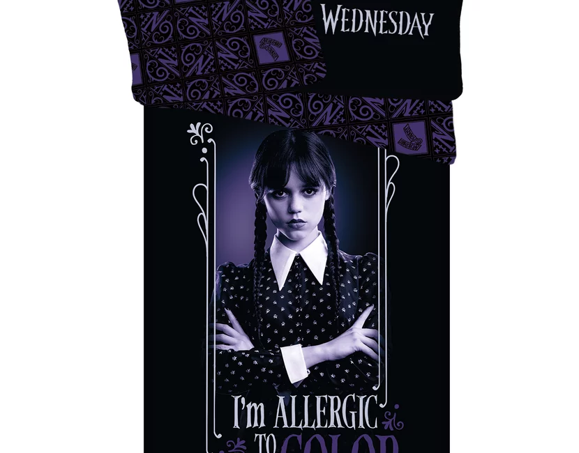 Wednesday Dekbedovertrek, Allergic to Color - 1-persoons - 140 x 200 + 70 x 90 cm  - Katoen