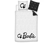 Barbie Dekbedovertrek, Black White - Eenpersoons - 140 x 200 + 63 x 63 cm - Polyester