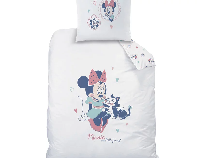 Disney Minnie Mouse Dekbedovertrek, Little Friend - 140 x 200 cm + 63 x 63 cm - Katoen