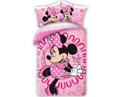 Disney Minnie Mouse Dekbedovertrek, Roze - Eenpersoons - 140 x 200 + 70 x 90 cm  - Katoen