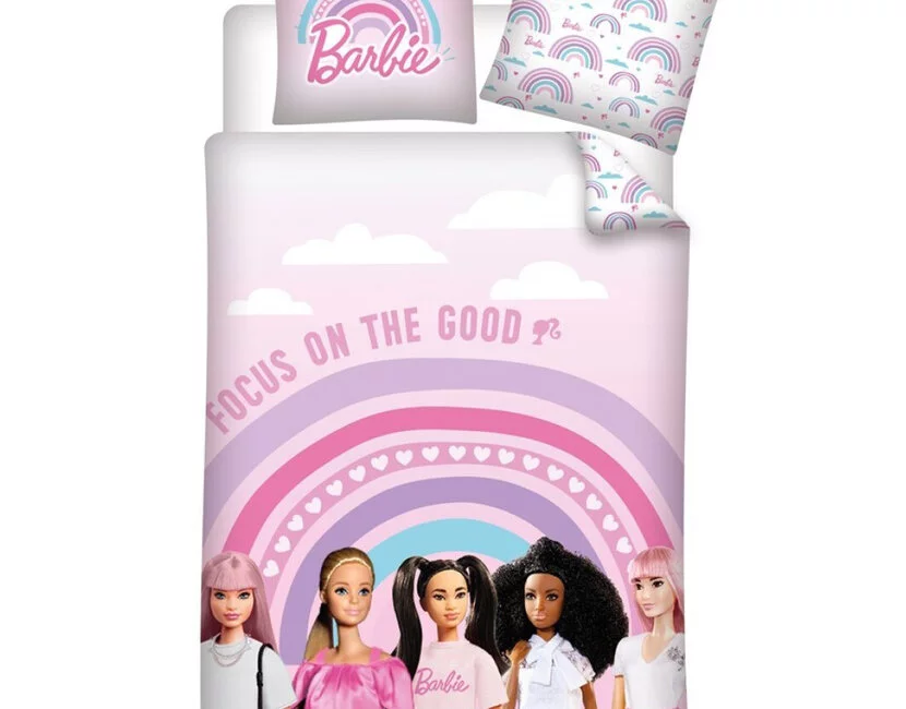 Barbie Dekbedovertrek, Focus - Eenpersoons - 140 x 200 + 65 x 65 cm - Katoen