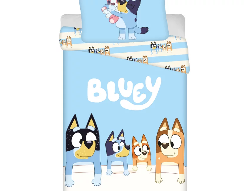 Bluey Dekbedovertrek, Stripes- Eenpersoons - 140 x 200 + 70 x 90 cm  - Katoen