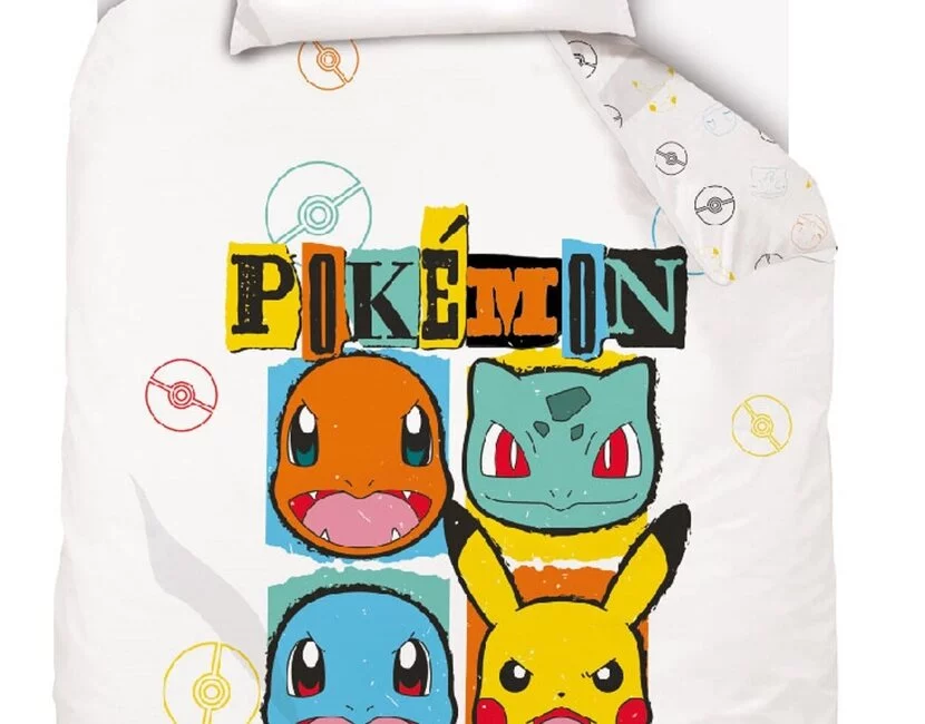 Pokémon Dekbedovertrek, Rocks - Eenpersoons - 140 x 200 + 70 x 90  cm - Katoen