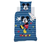 Disney Mickey Mouse Dekbedovertrek, Stripes - 140 x 200 cm + 63 x 63 cm - Katoen