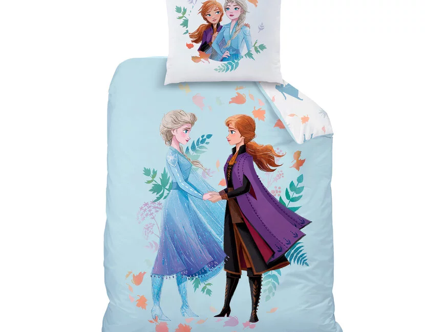 Disney Frozen Dekbedovertrek, Sisters - 140 x 200 cm + 63 x 63 cm - Katoen