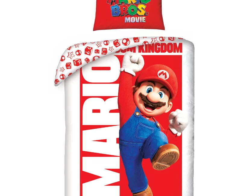 Super Mario Dekbedovertrek Here we Come - 140 x 200 cm + 70 x 90 cm - Katoen