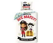 Gabby's poppenhuis Dekbedovertrek Kitty Pirates - Eenpersoons - 140 x 200 cm + 70 x 90 cm Katoen