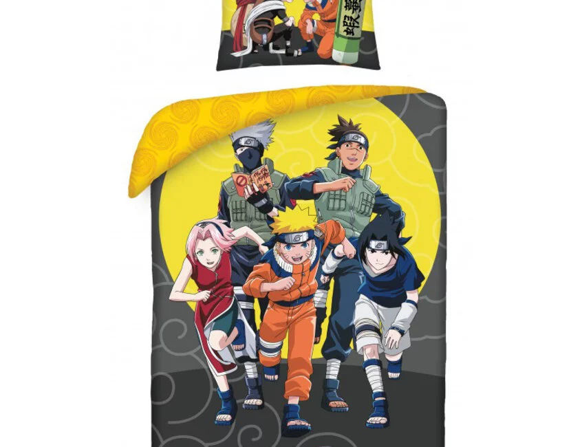 Naruto Dekbedovertrek,  Ninja Fight - 140 x 200 cm + 70 x90 cm - Katoen