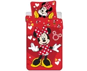 Disney Minnie Mouse Dekbedovertrek, Red Heart - Eenpersoons - 140 x 200 + 70 x 90 cm - Katoen