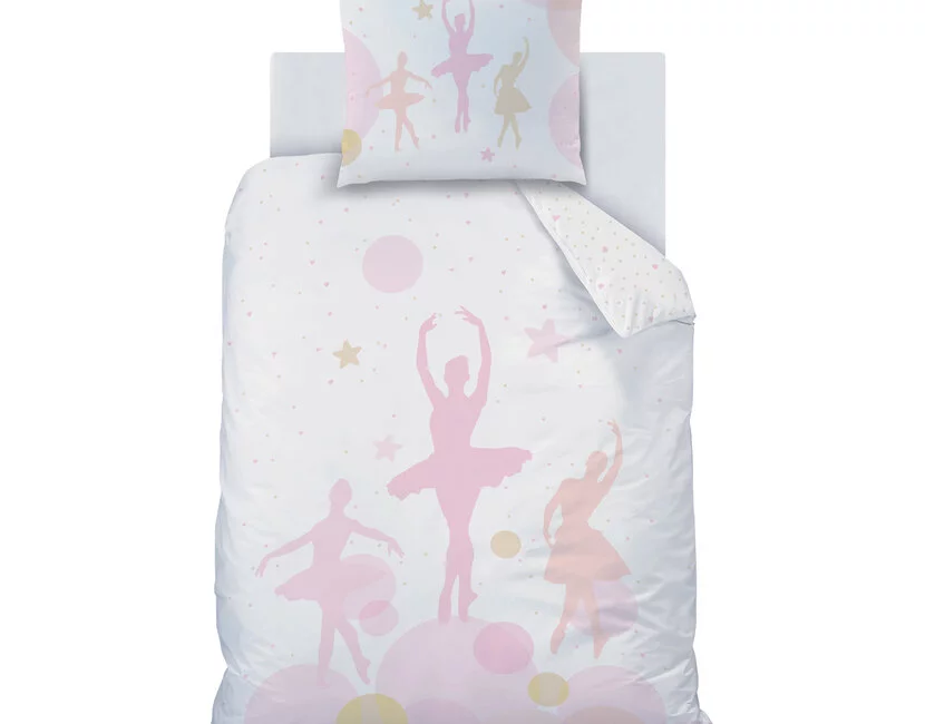Matt & Rose Dekbedovertrek, Balletdanseres - 140 x 200 cm + 63 x 63 cm - Katoen