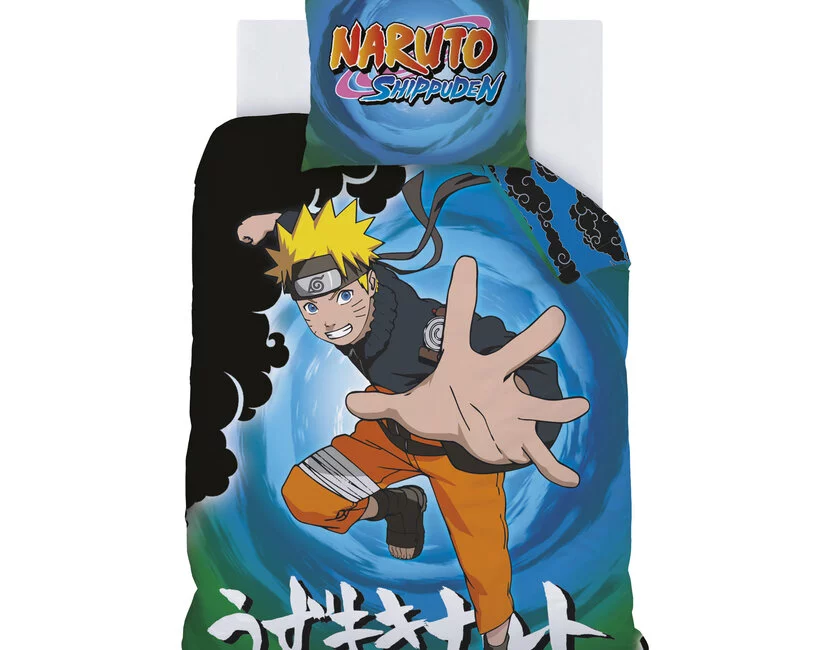 Naruto Dekbedovertrek, Black Clouds - 140 x 200 cm + 63 x 63 cm  - Katoen