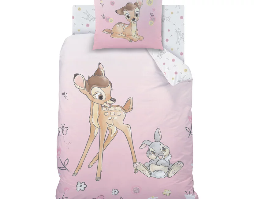 Disney Bambi Dekbedovertrek, Flower - 140 x 200 cm + 63 x 63 cm - Katoen