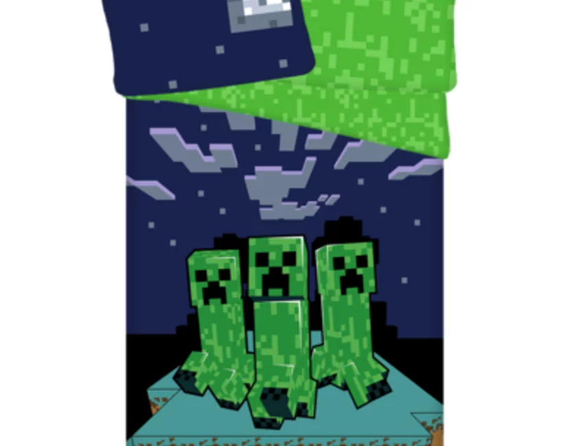 Minecraft Dekbedovertrek, Sssleep Tight - Eenpersoons - 140 x 200 + 70 x 90 cm - Katoen