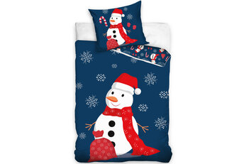 Kerst Dekbedovertrek Sneeuwman - Katoen - Gratis bezorgd
