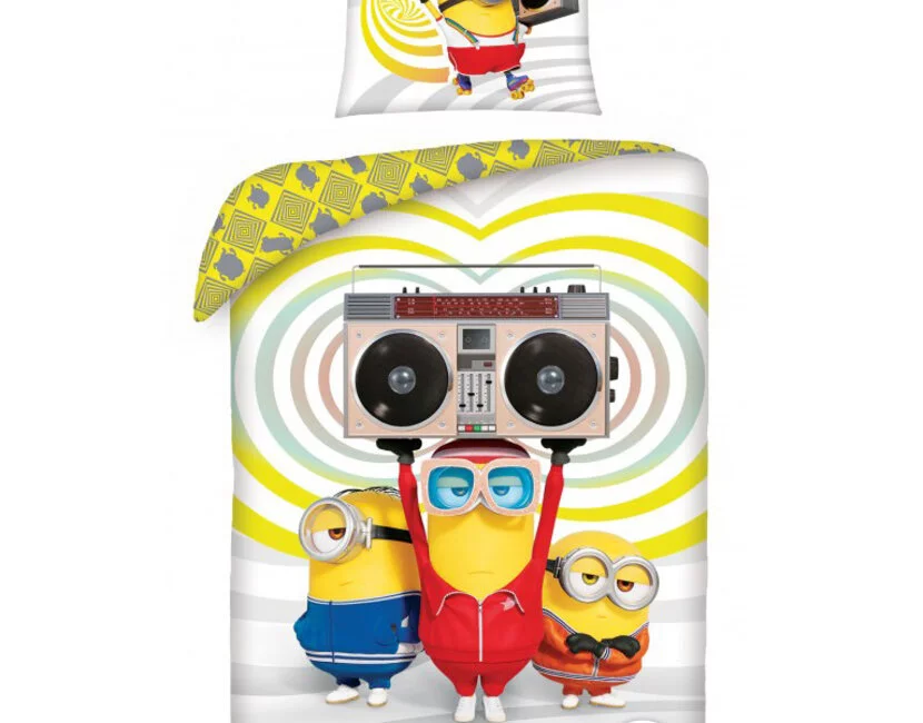 Minions Dekbedovertrek, Boogie - 140 x 200 cm + 70 x 90 cm - Katoen