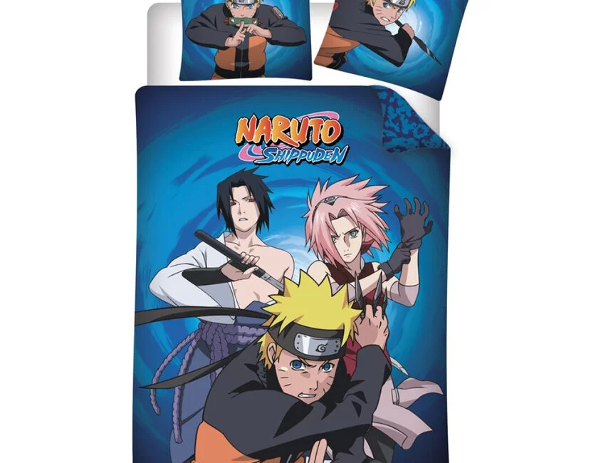 Naruto Dekbedovertrek, Ninja - 140 x 200 cm / 63 x 63 cm - Polyester
