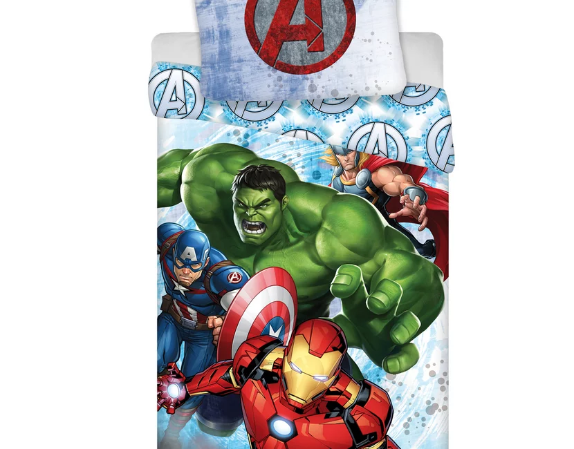 Marvel Avengers Dekbedovertrek, Heroes - 140 x 200 cm + 70 x 90 cm - Katoen